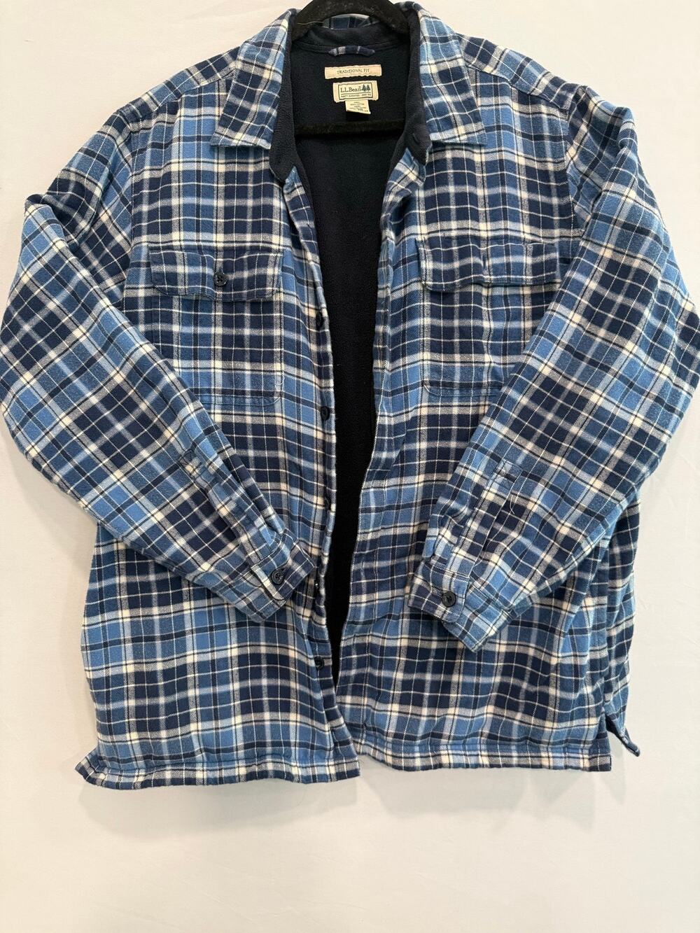 L.L.Bean Men’s Fleece-Lined Flannel Shirt Jacket – XL Regular